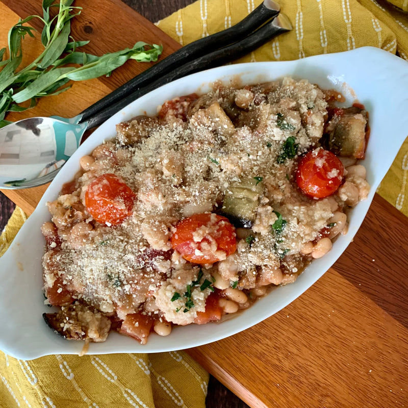 White Bean and Eggplant Gratin