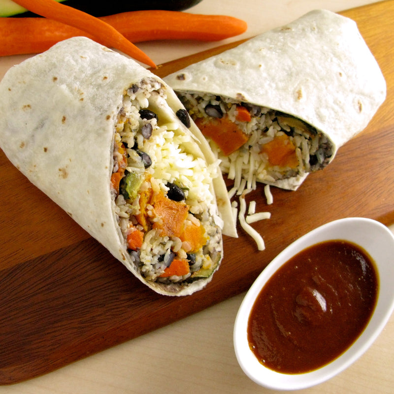 Asada Vegetable Burritos w Fire Roasted Tomato Salsa