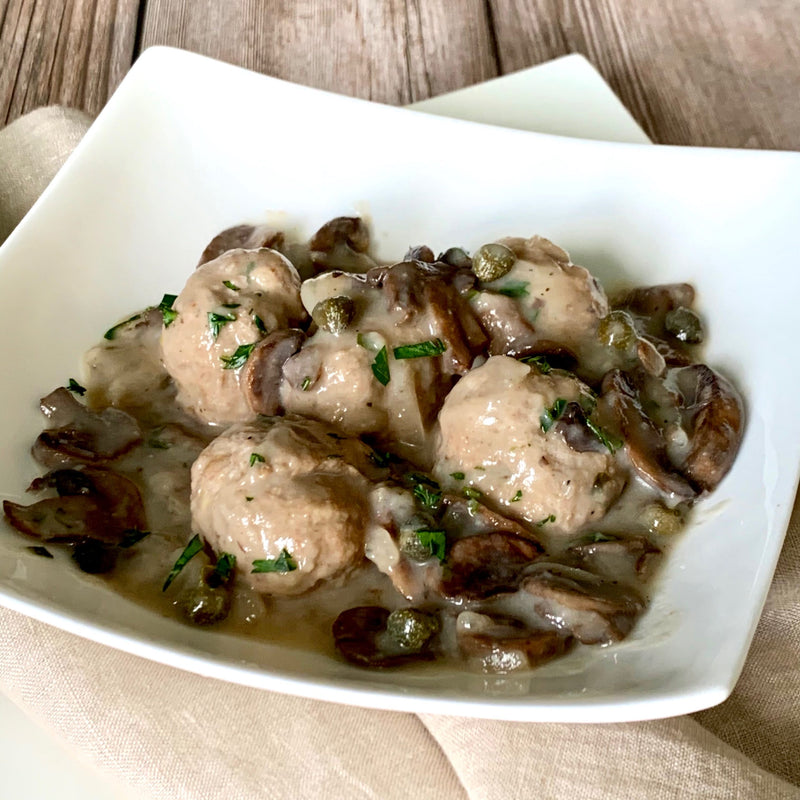 Lemon Turkey Meatballs with Piccata Sauce
