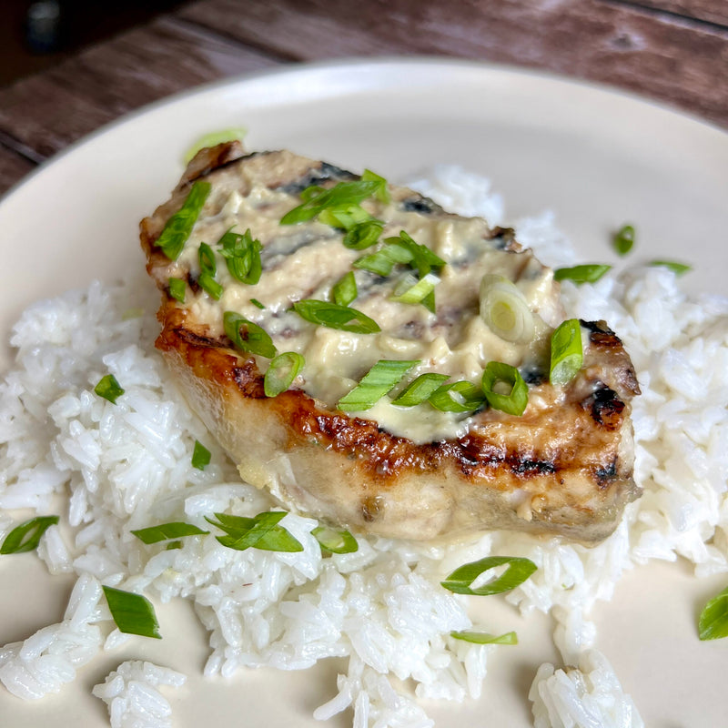 Miso Butter Grilled Pork Chops with Jasmine Rice