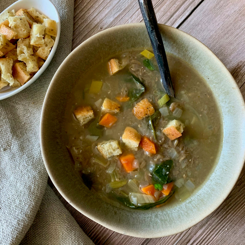 French Lentil Soup with Spinach