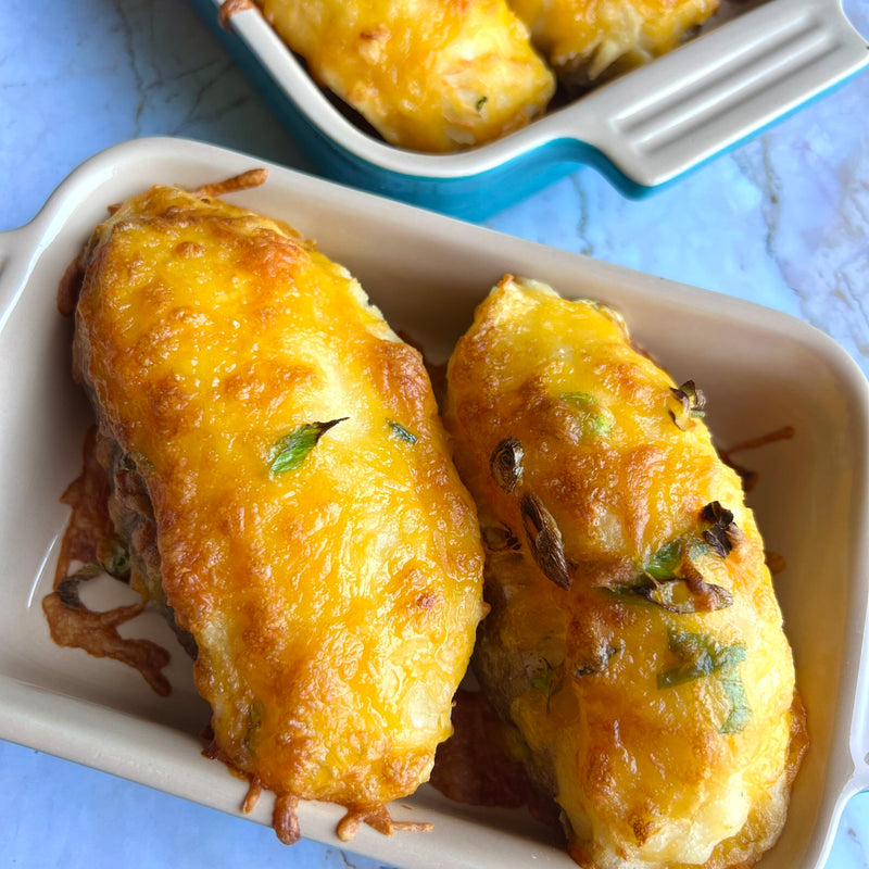 Twice Baked Stuffed Cheesy Potatoes