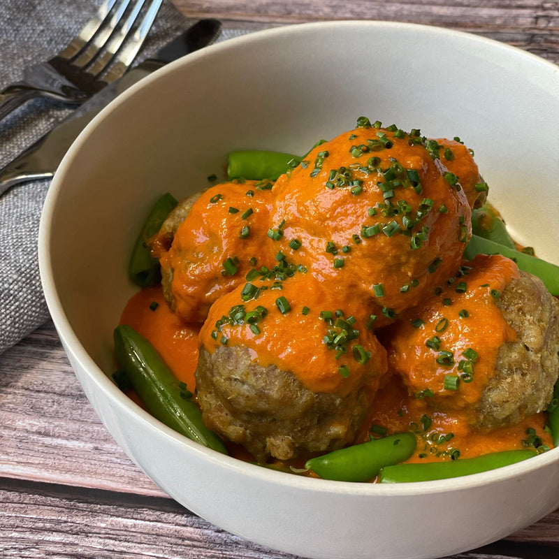 Curried Turkey Meatballs with Coconut Milk Tomato Sauce