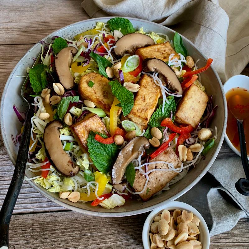 Bangkok Style Noodle Shiitake Tofu Salad