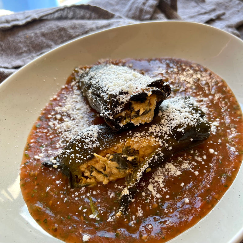 Butternut Squash Stuffed Poblano Chilies