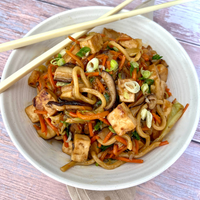 Tofu and Shiitake Chow Mein