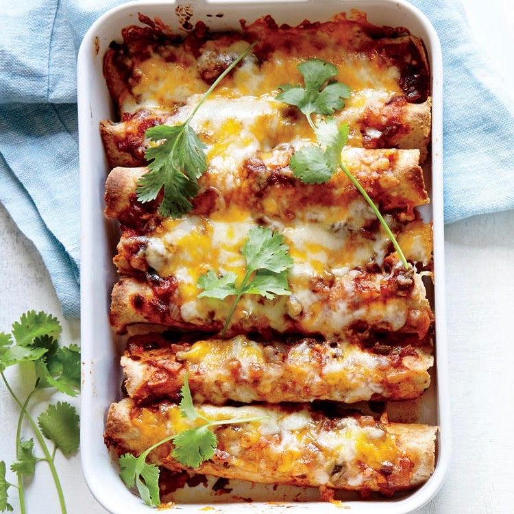 Asparagus & Spinach Enchiladas with Fire-Roasted Tomato Salsa