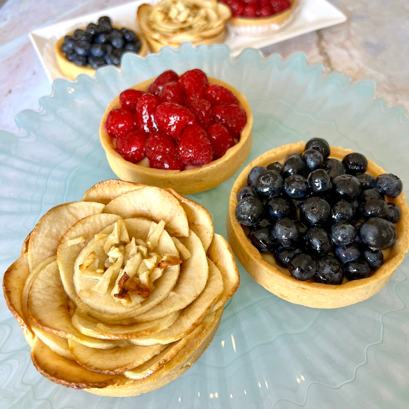 Trio Of Apple, Blueberry and Raspberry Fruit Tarts