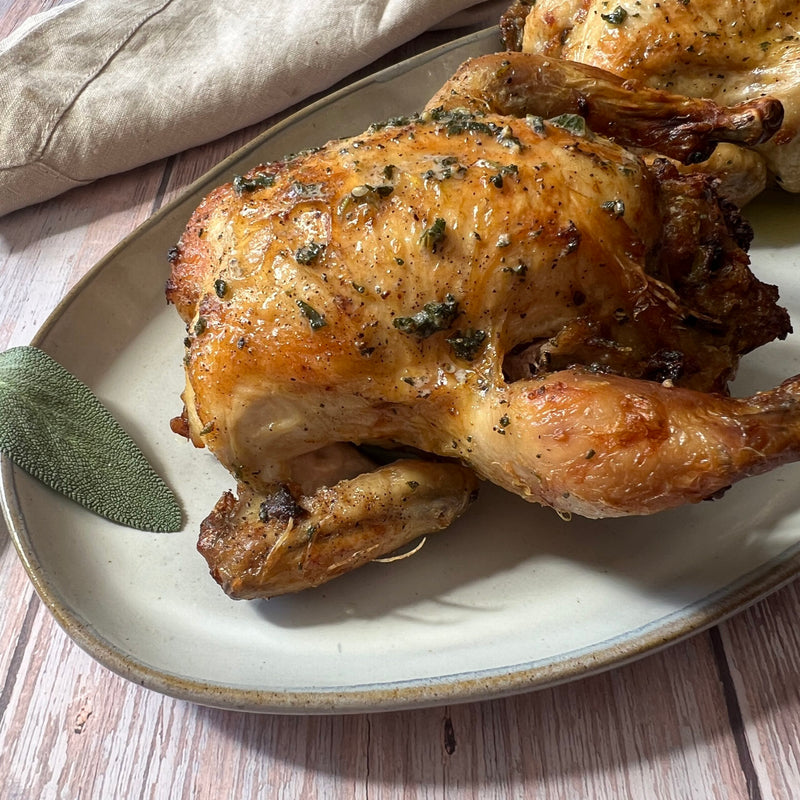 Cornish Hens with Savory Mushroom Stuffing