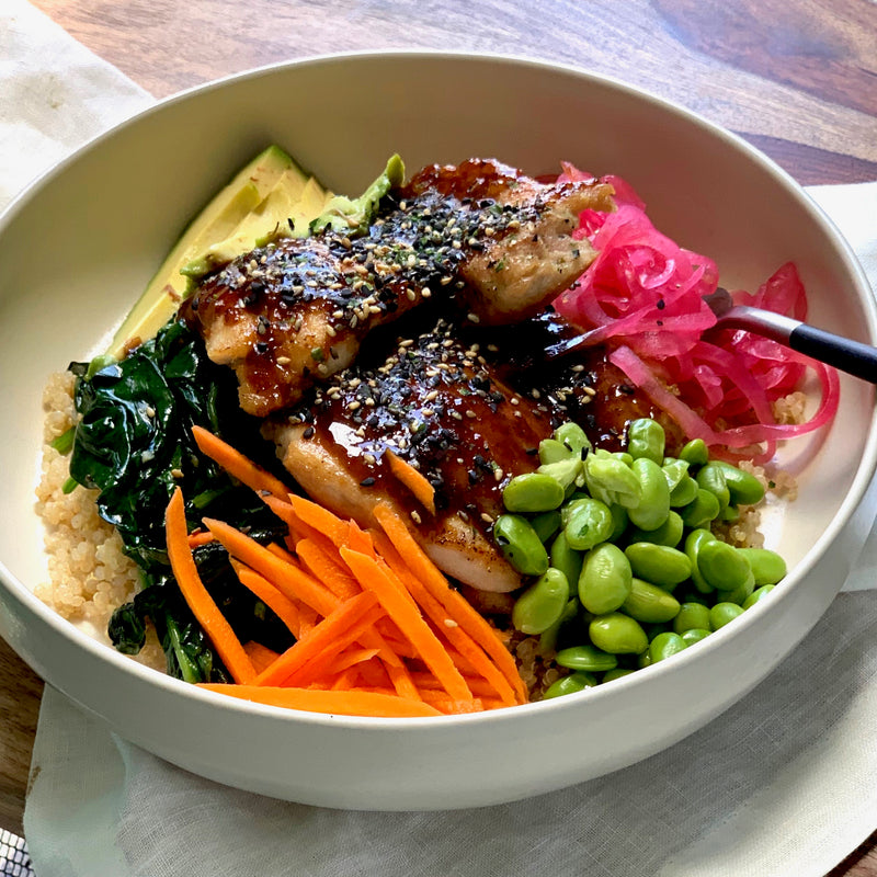 Chicken Teriyaki 'Bowl' with Miso Ginger Quinoa
