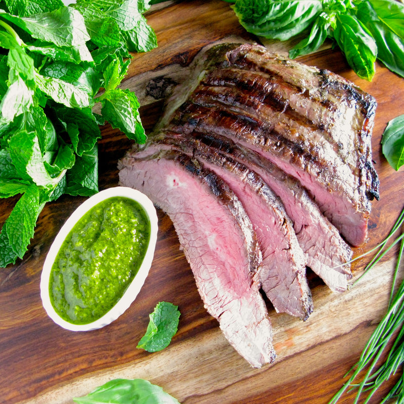 Coffee-Rubbed Flank Steak with Chimichurri