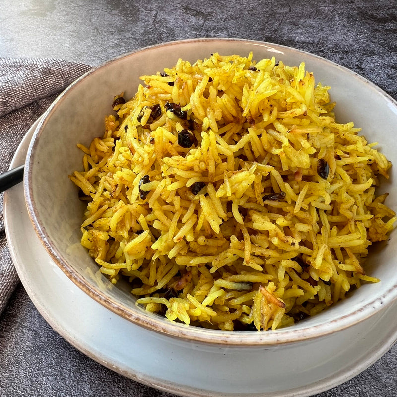 Coconut Curry Brown Basmati Rice with Barberries