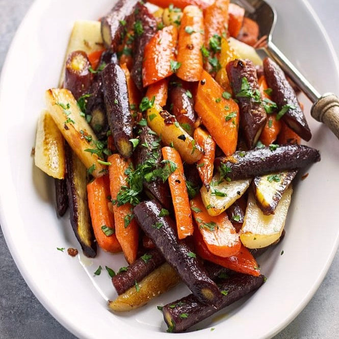 Herb Roasted Rainbow Carrots