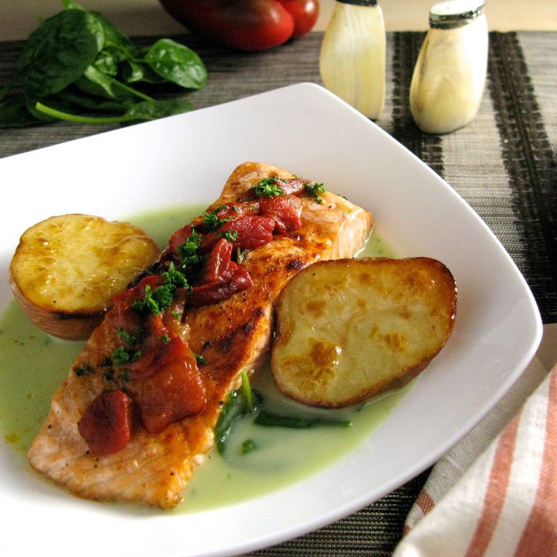 Fresh Salmon with Watercress Sauce