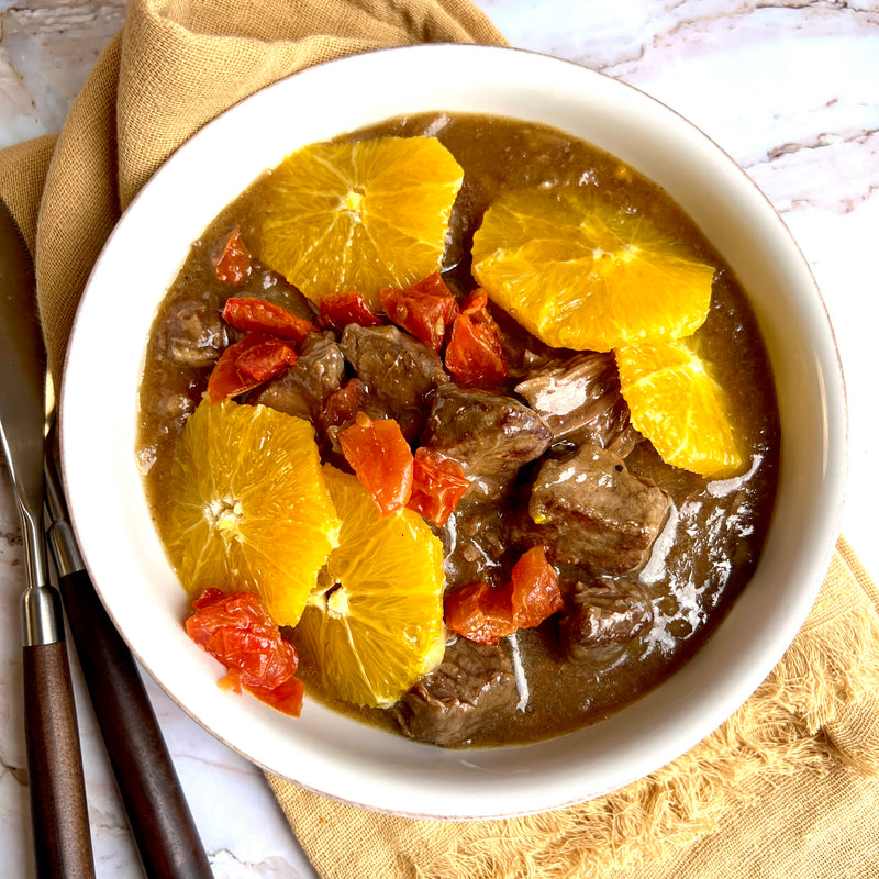 Slow Cooked Beef Stew à L'Orange