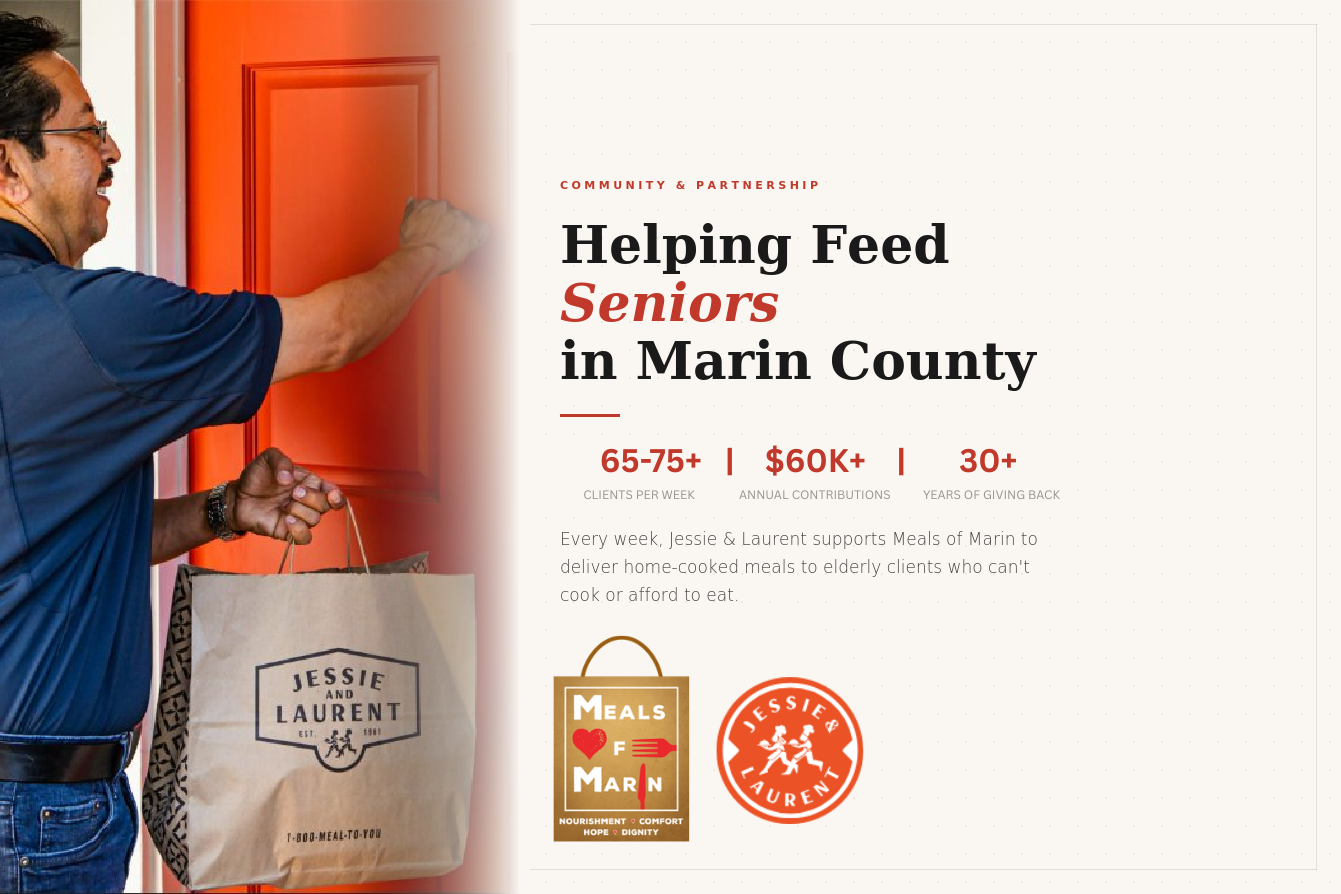 How Jessie & Laurent Helps Feed Seniors in Marin County Who Can't Cook or Afford To