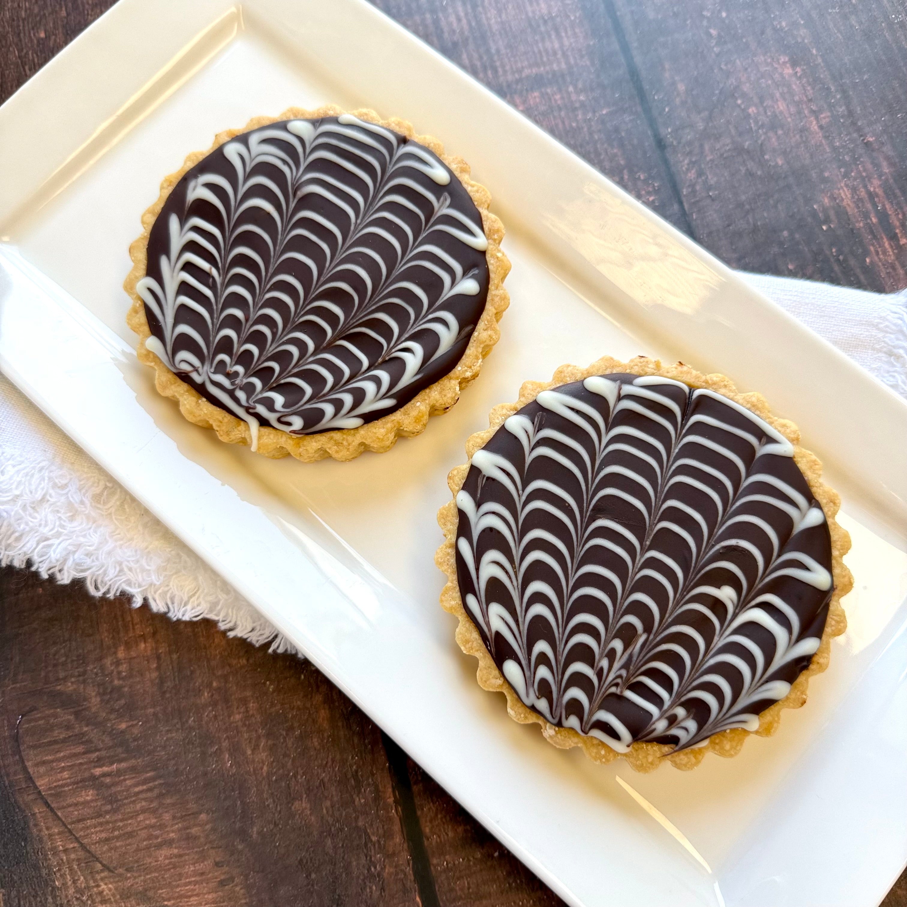 Macademia Caramel Tarts with Chocolate Ganache