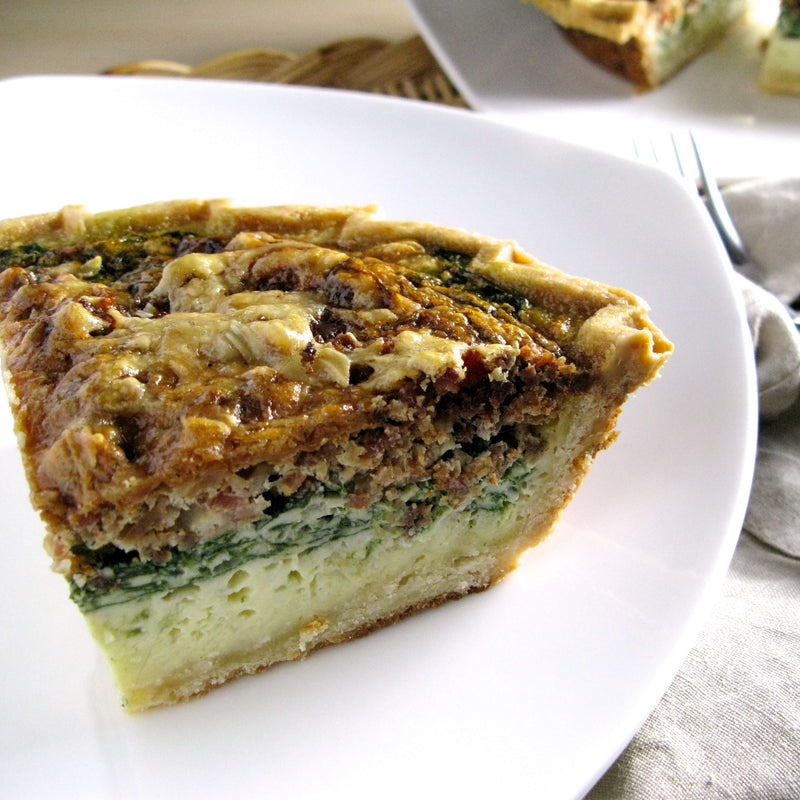Wheat Free Spinach & Applewood Bacon Quiche