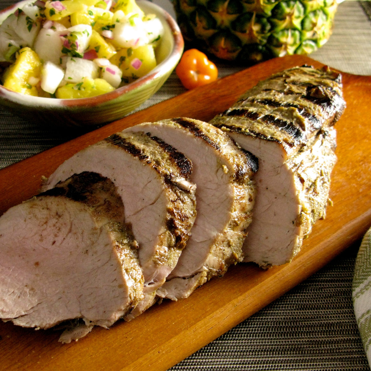 Jerk Pork Tenderloin with Pineapple Jicama Salsa