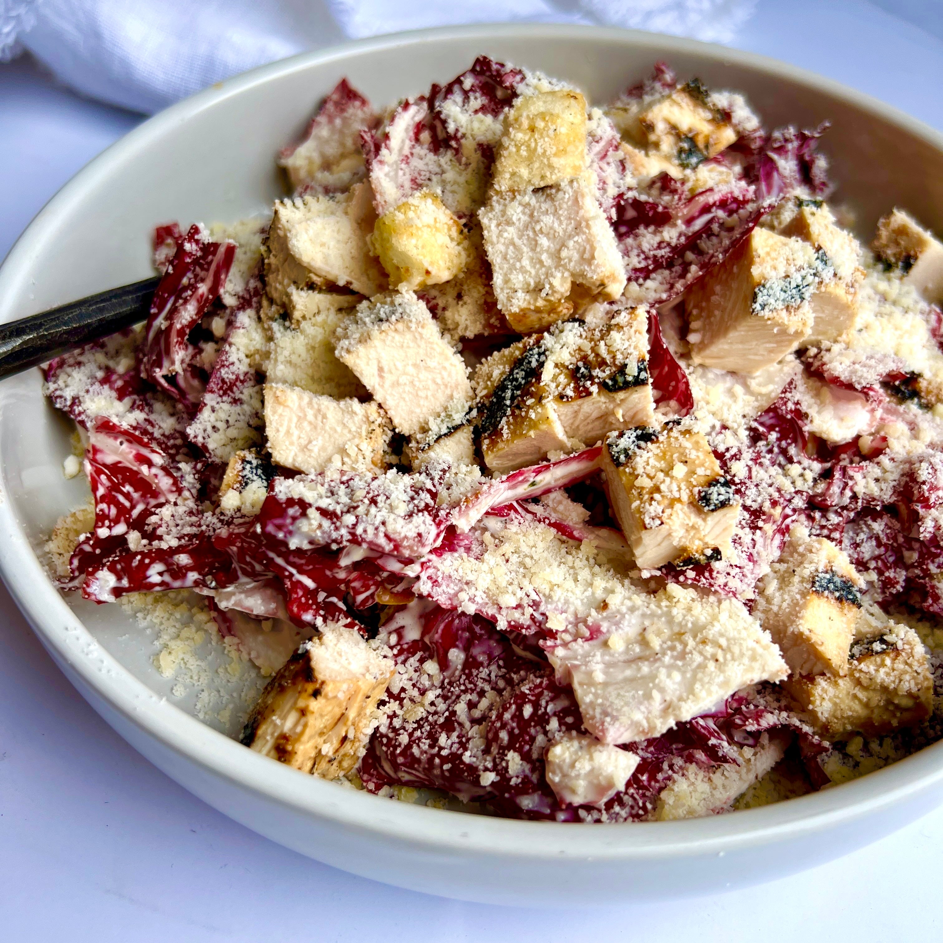Radicchio Caesar Salad with Grilled Chicken