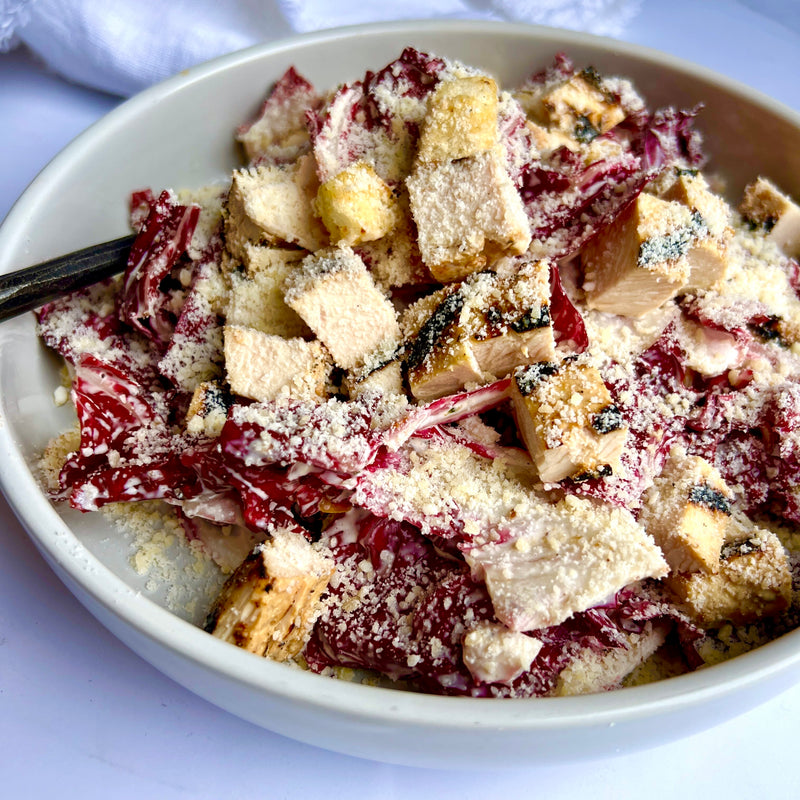Radicchio Caesar Salad with Grilled Chicken
