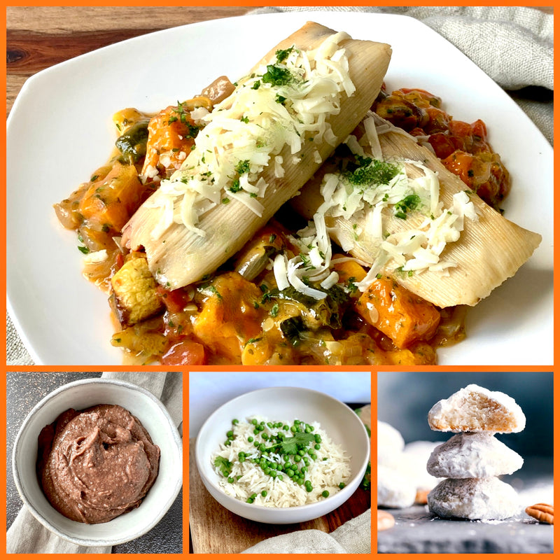 Roasted Green Chile Jack Cheese Tamales Dinner