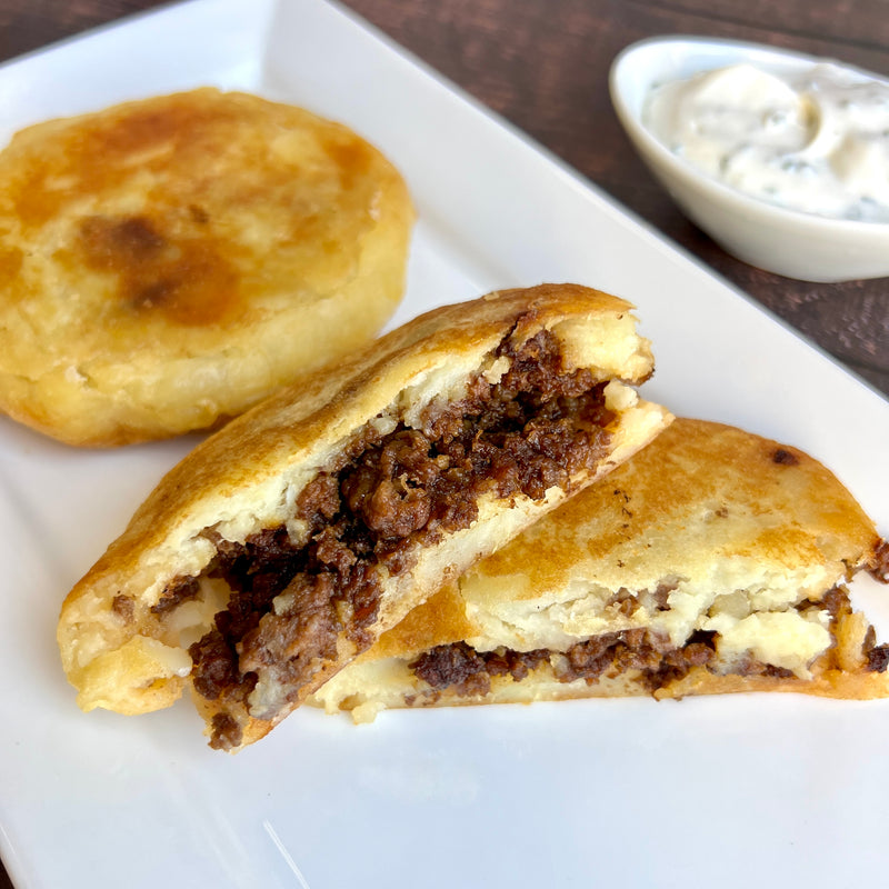 Stuffed Crispy Potato Pancake with Braised Ground Beef