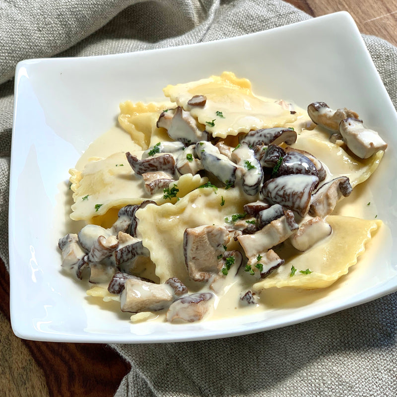 Truffled Ricotta & Asiago Ravioli with Shiitake Truffle Sauce