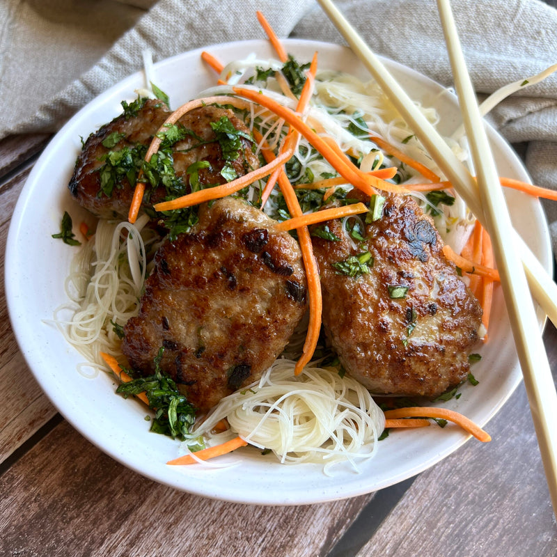 Bun Cha Vietnamese Meatballs over Vermicelli Rice Noodles