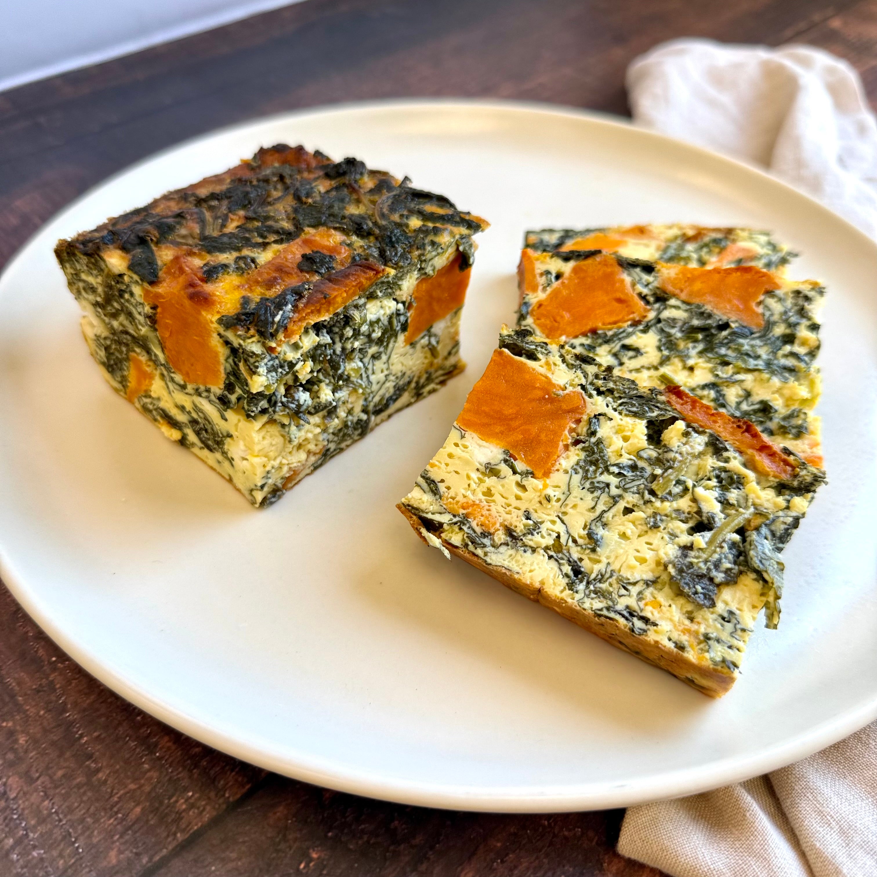 Yam & Kale Frittata with Goat Cheese