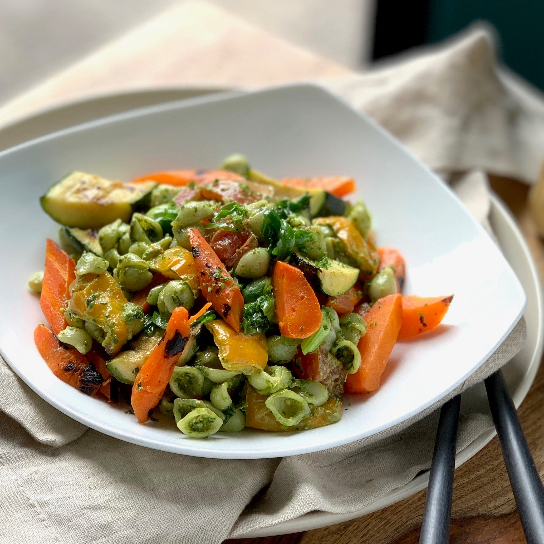 Pesto Pasta Shells with Vegetables