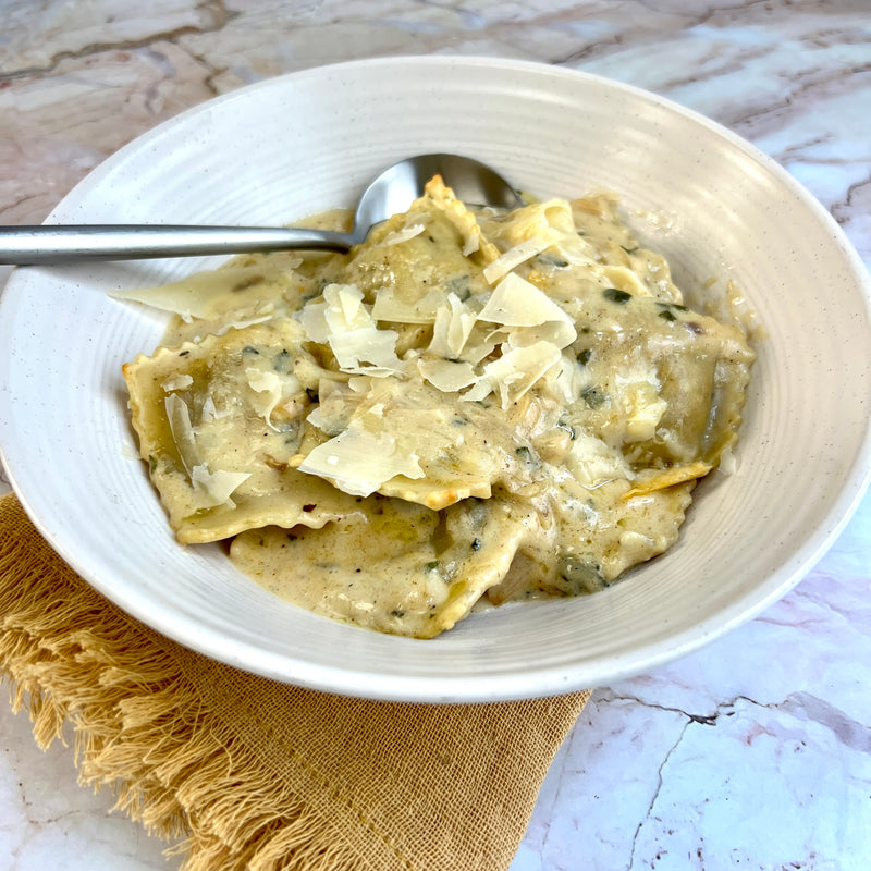 Winter Squash Ravioli with Brown Butter Sage Sauce