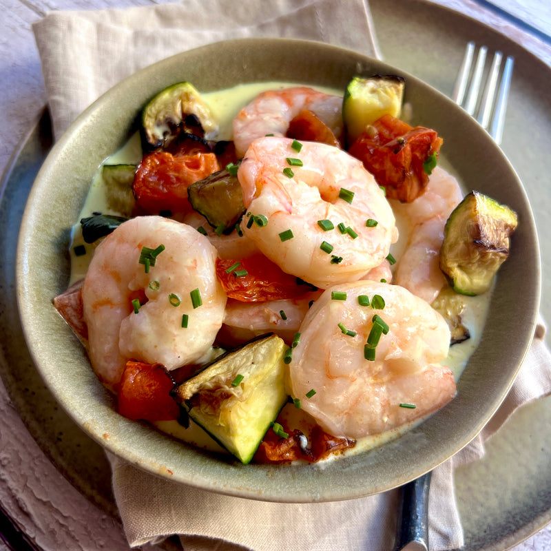 Prawns & Zucchini with Madras Sauce