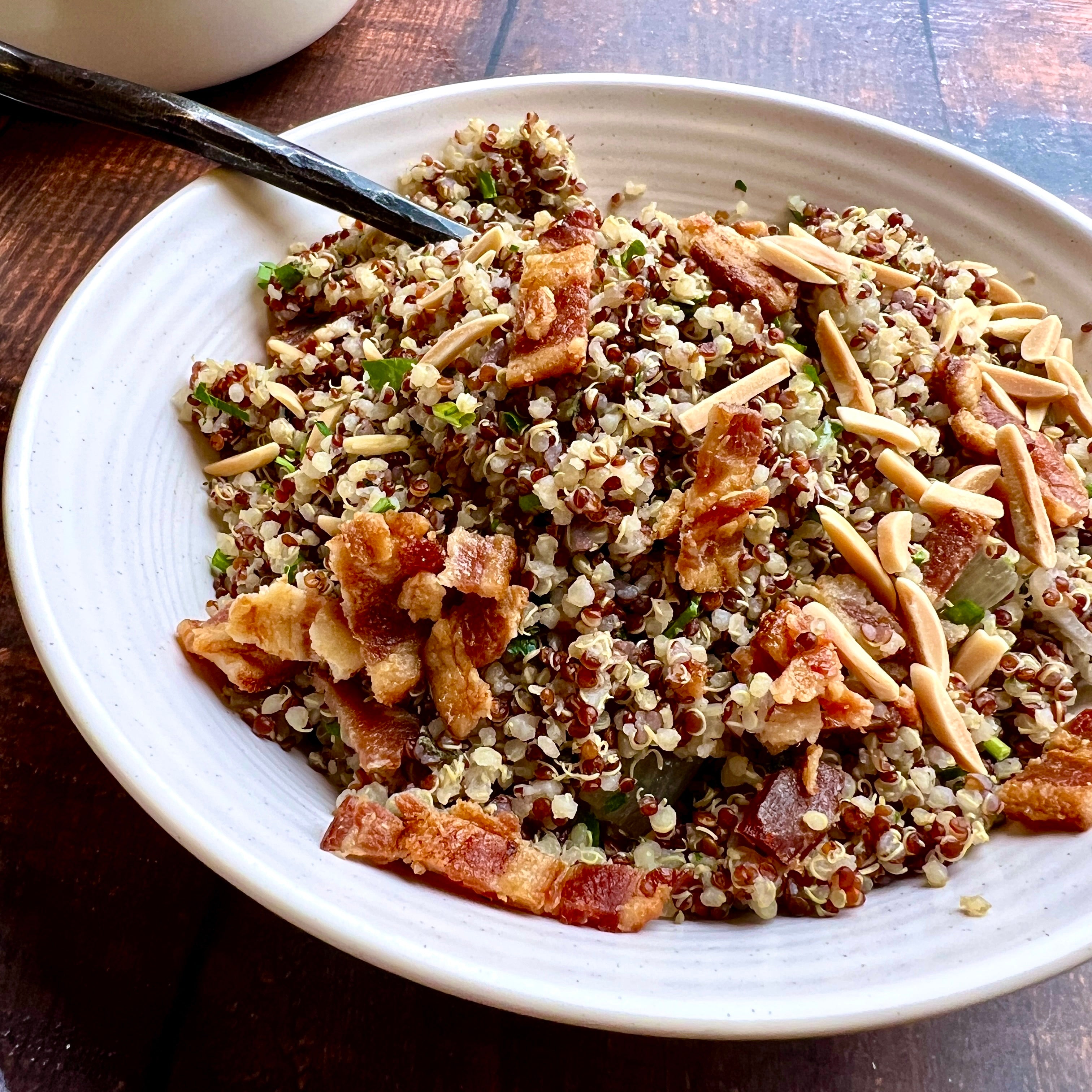 Organic Quinoa with Bacon and Almonds