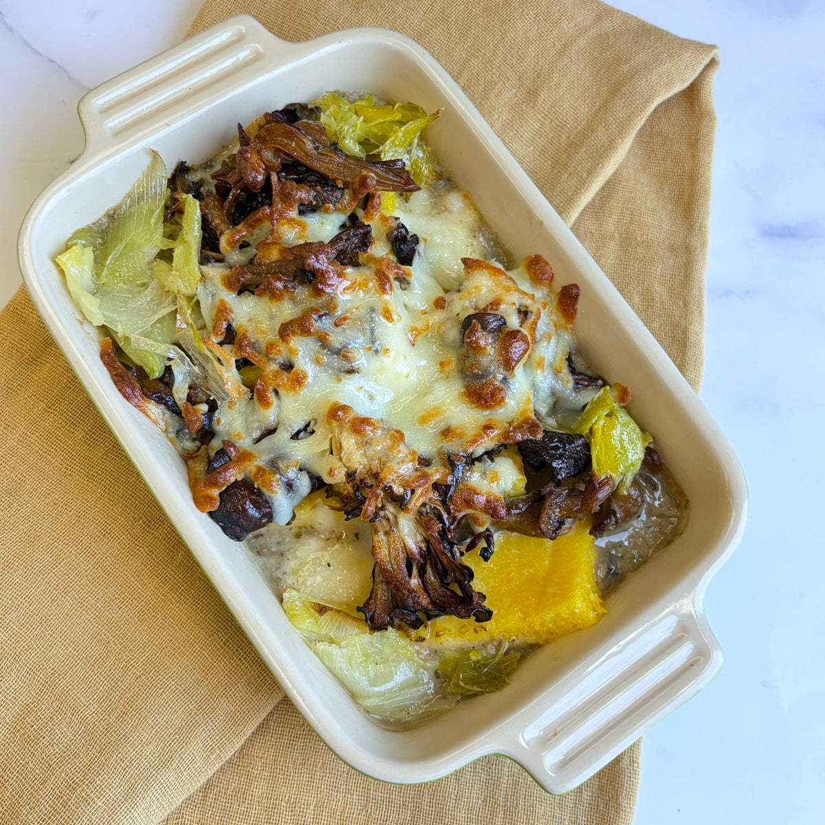 Polenta Cakes with Mushroom Leek Sauce