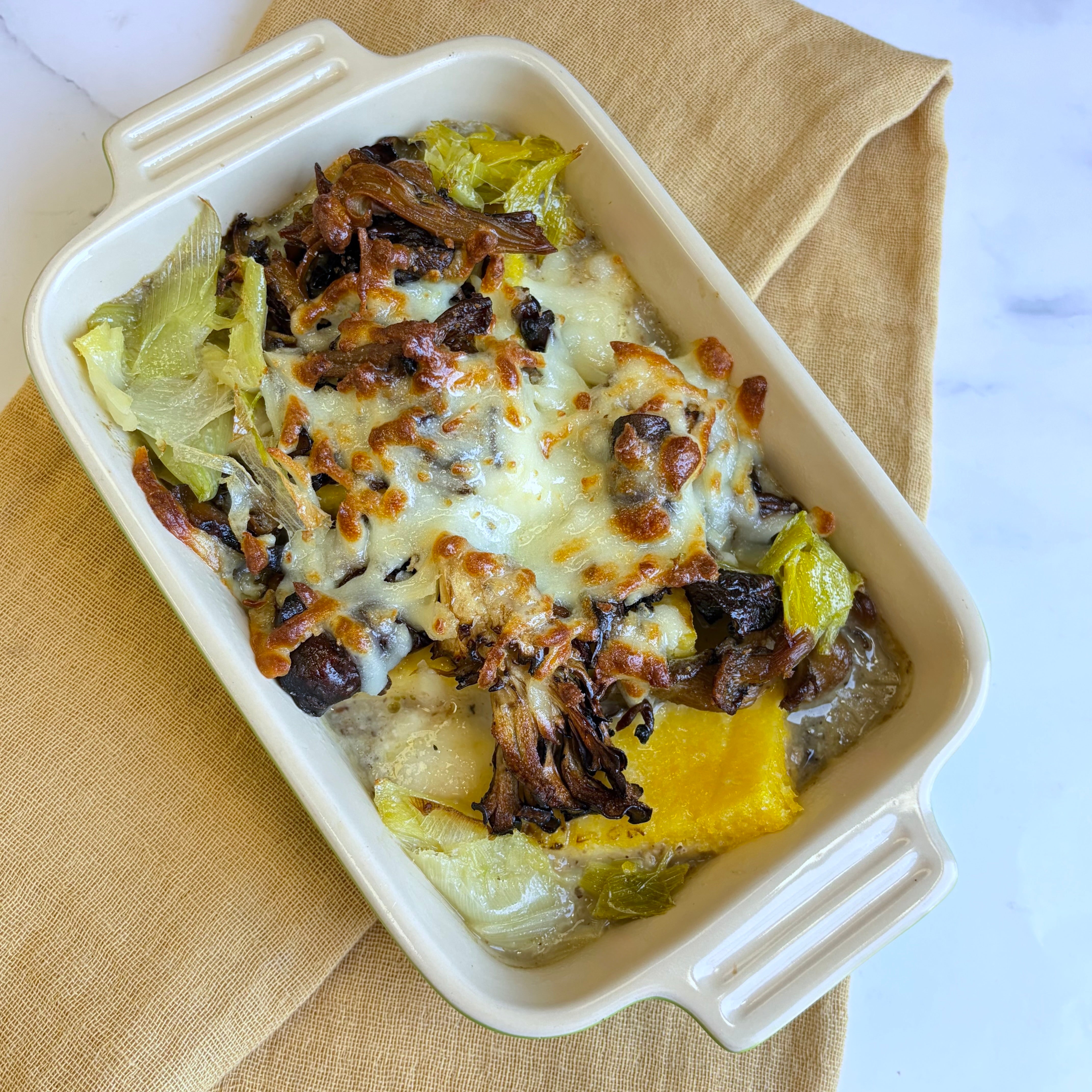 Polenta Cakes with Mushroom Leek Sauce