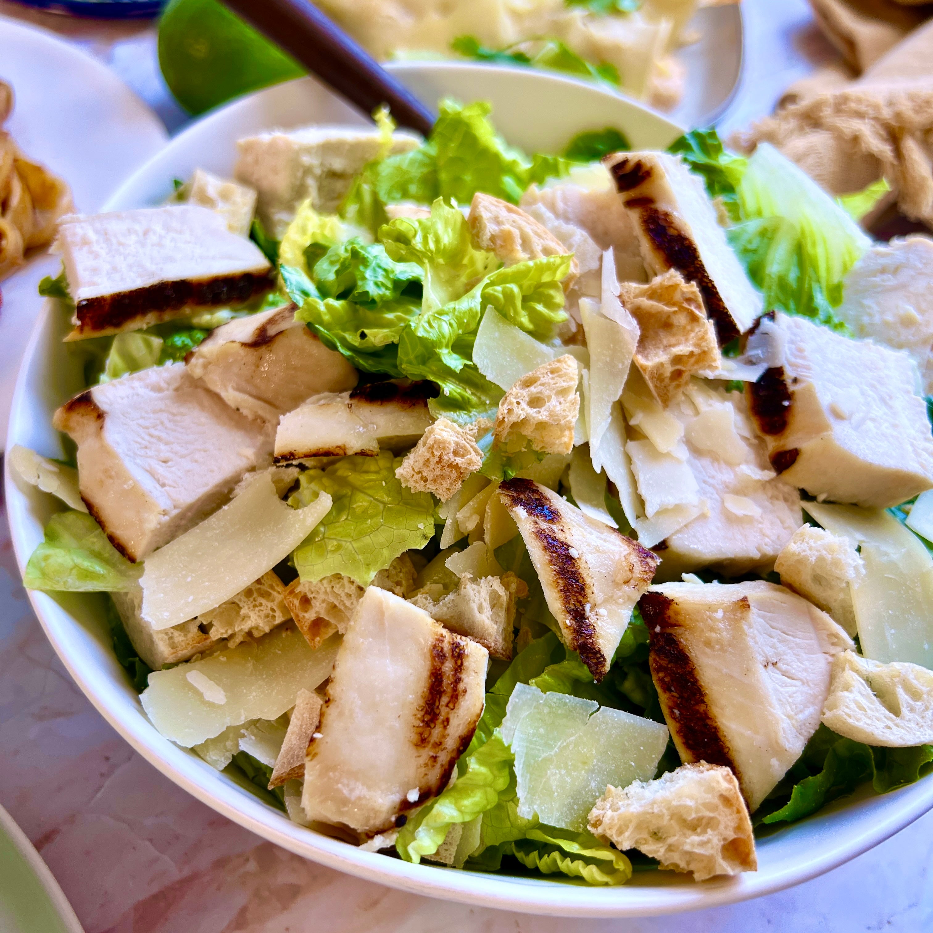Caesar Salad with Grilled Herb Chicken