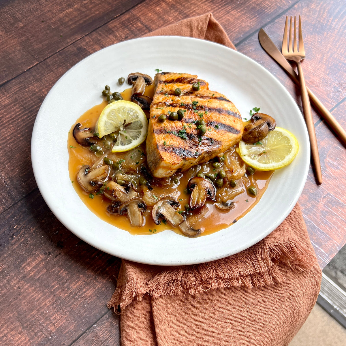 Grilled Swordfish Piccata