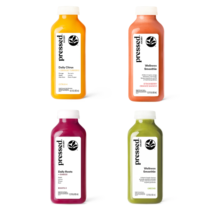 Pressed Juicery • Quartet of Juices and Smoothies