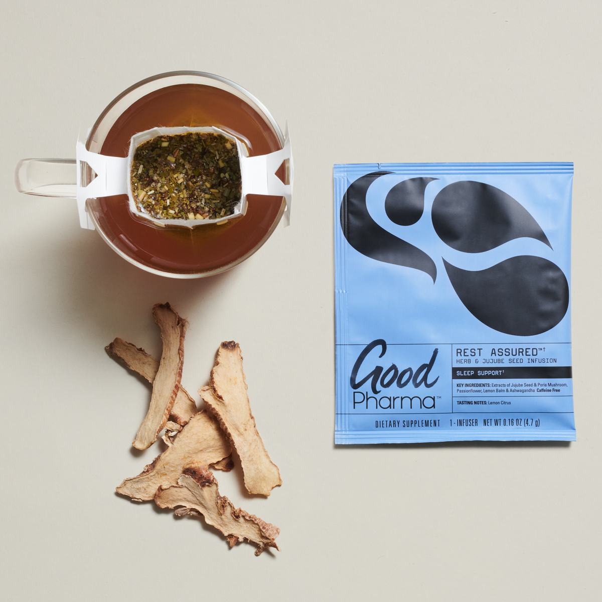 Good Pharma • Rest Assured • Mushroom & Jujube Seed Tea for Sleep Support