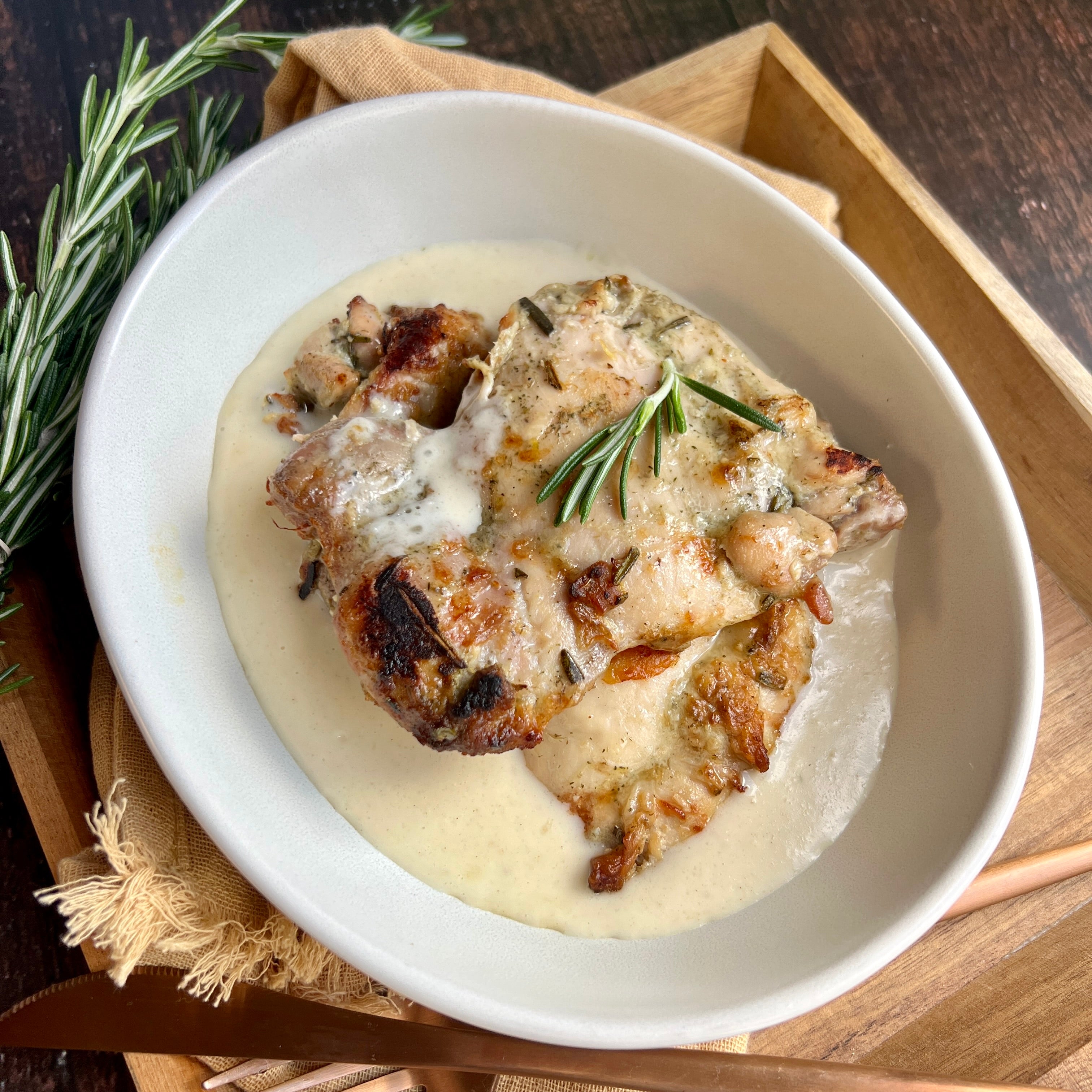 Rosemary Chicken with Fresh Herb Wine Sauce