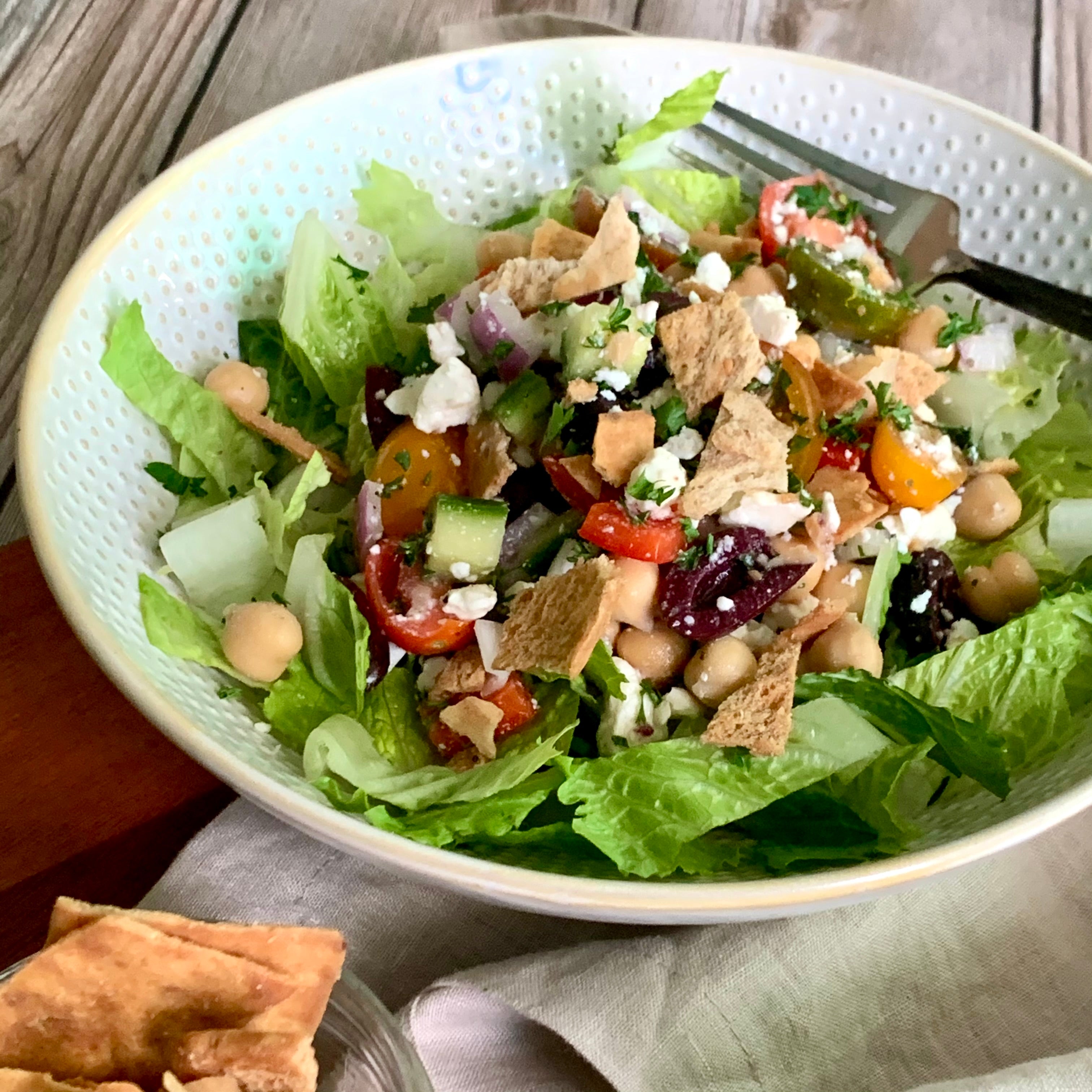 Greek Chickpea & Tofu Salad with Feta Cheese