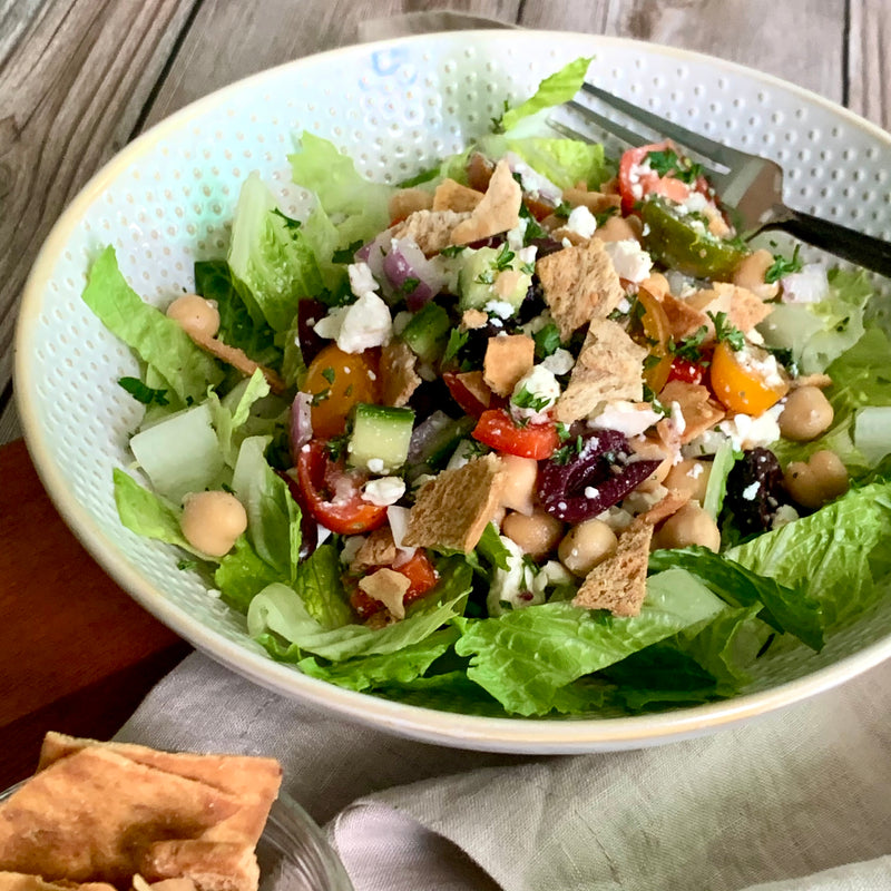 Greek Chickpea & Tofu Salad with Feta Cheese