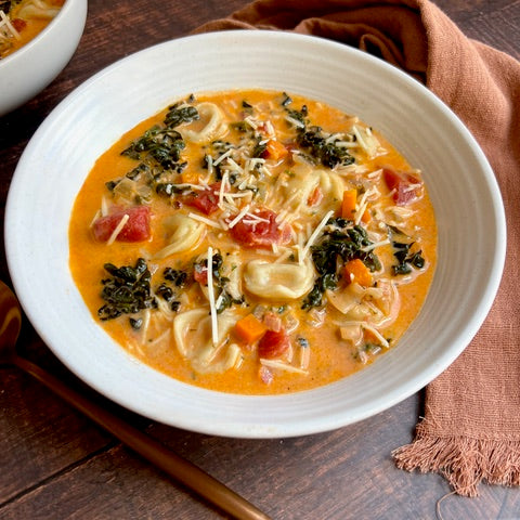 Marry Me Tortellini Soup Vegetarian Style