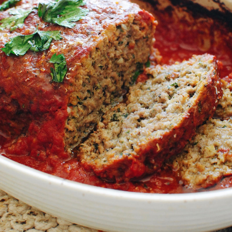 Mom's Plant Based Meatloaf with Marinara Sauce