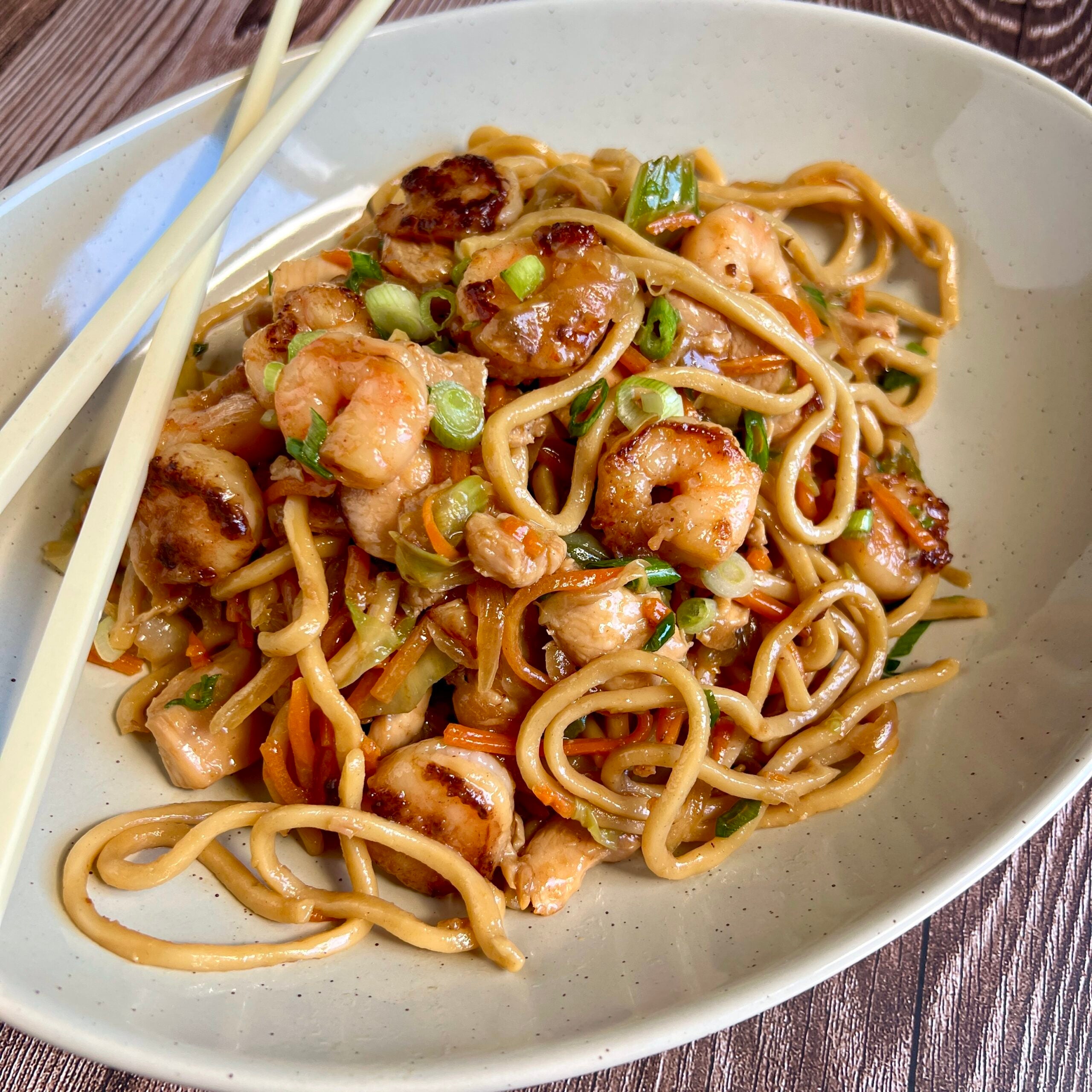 Chicken and Shrimp Chow Mein