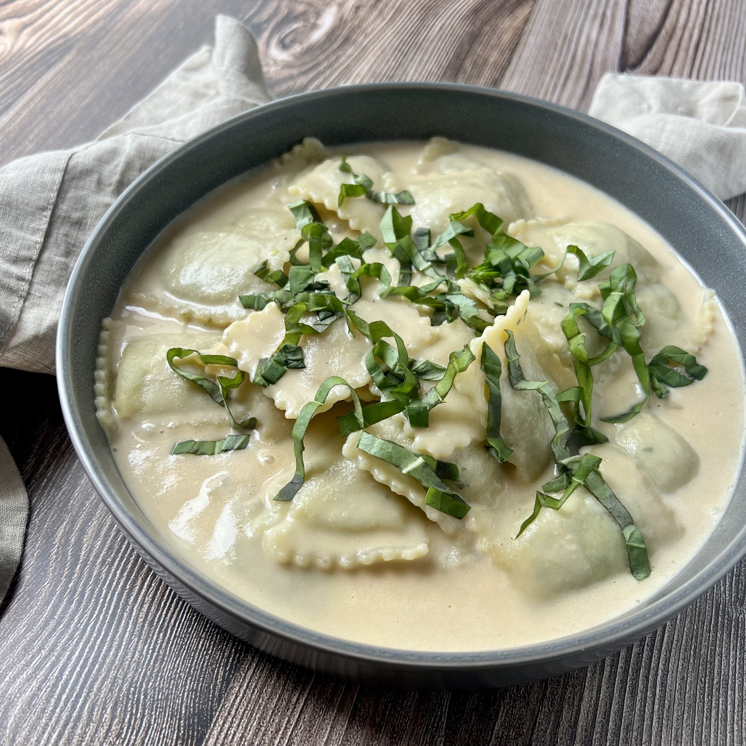 Asparagus Meyer Lemon Ravioli with Basil Lemon Cream Sauce
