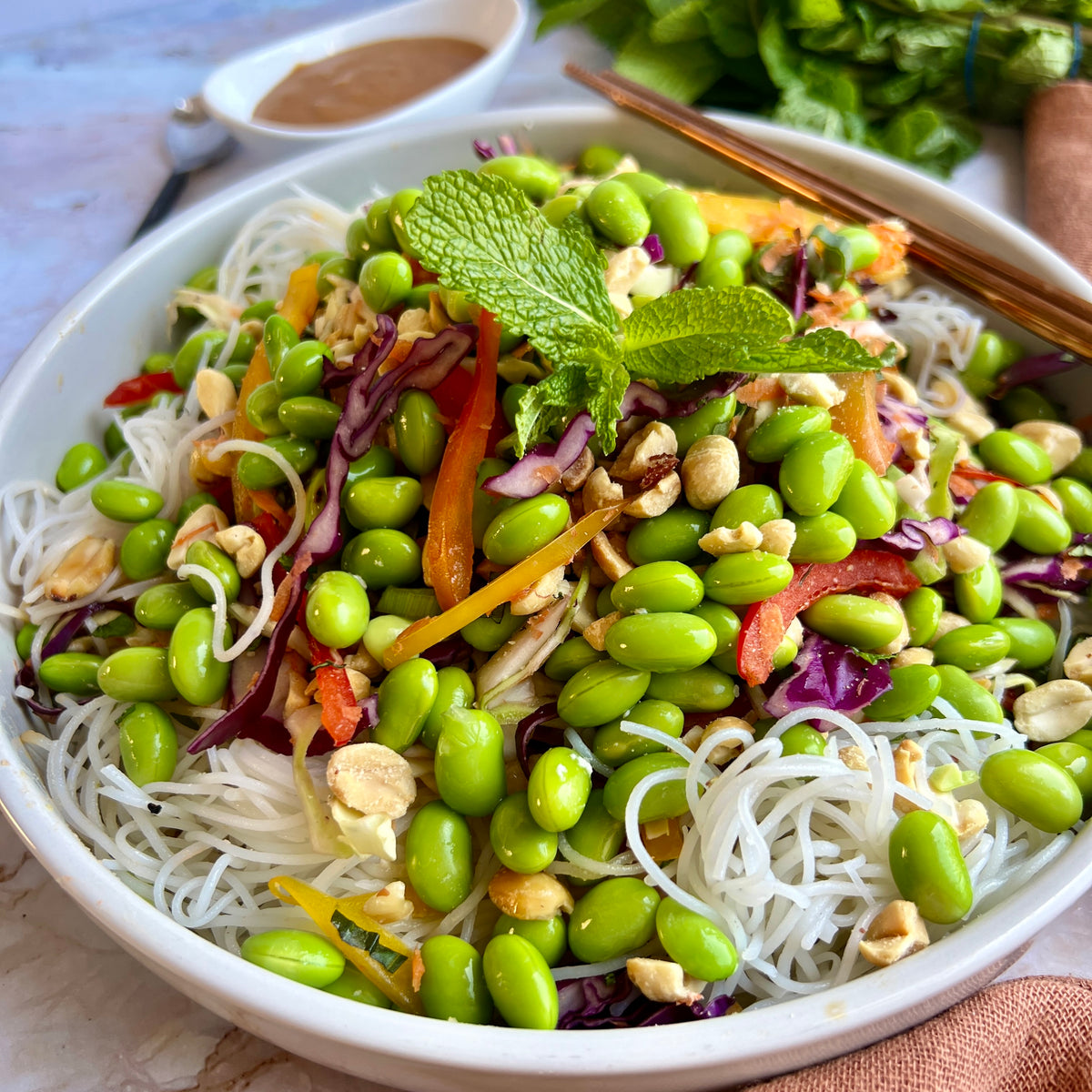 Thai Peanut Noodle Salad with Edamame