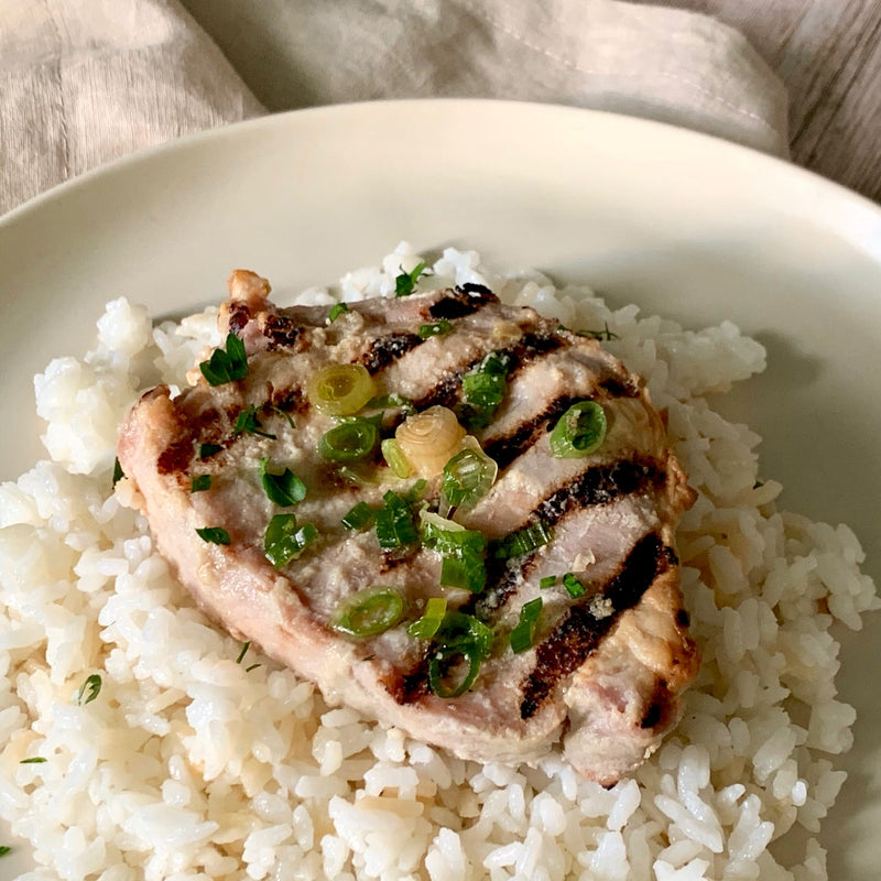 Lemongrass Grilled Pork Chops over Jasmine Rice